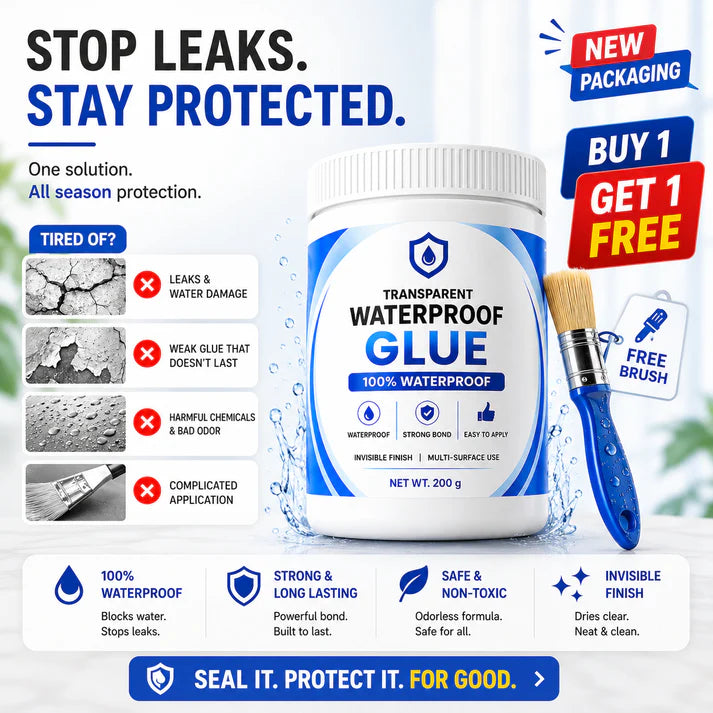 Transparent Waterproof Glue + Free Brush! 🔥 (Buy 1 Get 1 FREE) 🔥