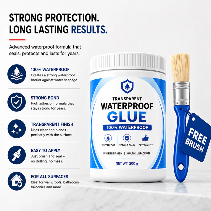 Transparent Waterproof Glue + Free Brush! 🔥 (Buy 1 Get 1 FREE) 🔥